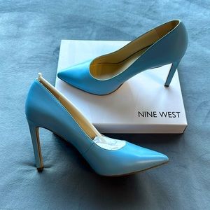🎉 SALE 🎉 NineWest Tatiana Baby Blue Patent Leather Pointy-Toe Pumps